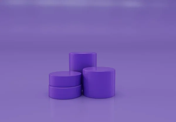 Purple Color Rendering Studio Background Realistic Podium Spotlight Mockup Product — 스톡 사진