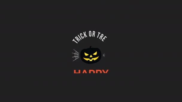 Happy Halloween Trick Treat Word Motion Graphics Video Transparent Background — Stockvideo