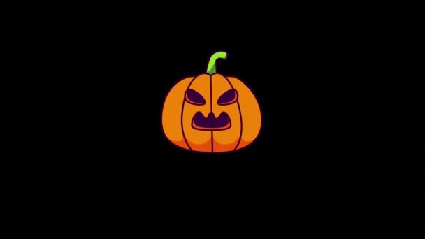 Pumpkin Dancing Loop Motion Graphics Video Transparent Background Alpha Channel — Stok video