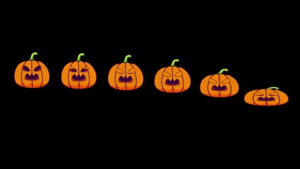 Pumpkin Dancing Loop Motion Graphics Video Transparent Background Alpha Channel — Video Stock