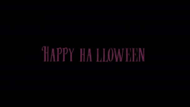 Happy Halloween Word Loop Motion Graphics Video Transparent Background Alpha — Stockvideo