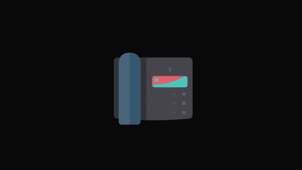 Telefon Ikon Rörelse Grafik Animation Med Alfakanal Transparent Bakgrund Prores — Stockvideo