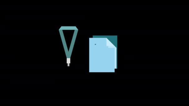 Card Und Dokument Icon Bewegungs Animation Mit Alphakanal Transparentem Hintergrund — Stockvideo