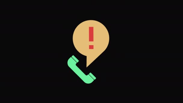 Teléfono Chat Icono Error Animación Gráficos Movimiento Con Canal Alfa — Vídeo de stock
