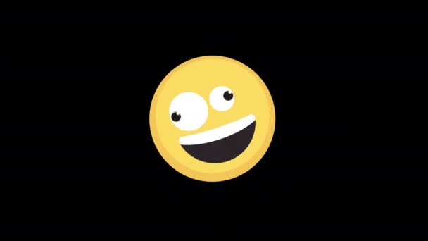 Emoji Laughing Icon Motion Graphics Animation Alpha Channel Transparent Background — Stock Video