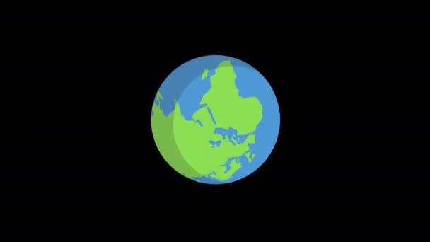 Drehort Und Globus Symbol Bewegungs Animation Mit Alphakanal Transparentem Hintergrund — Stockvideo