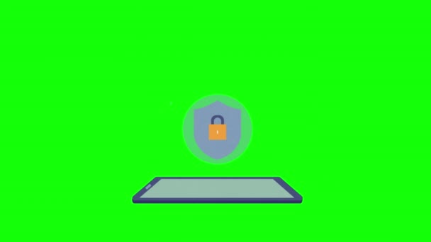 Анимация Иконки Блокировки Телефона Анимация Альфа Каналом Прозрачный Фон Prores — стоковое видео