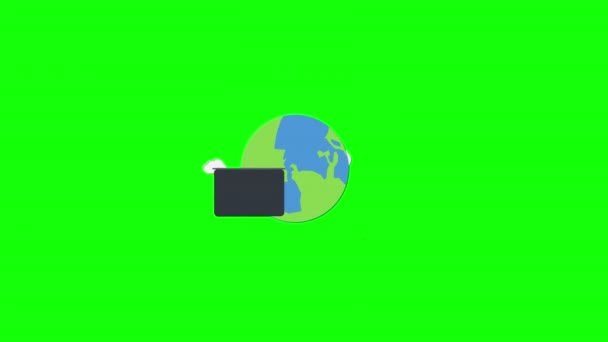 Plats Och Glob Ikon Rörelse Grafik Animation Med Alfakanal Transparent — Stockvideo