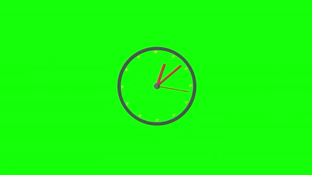 Wall Clock Icon Motion Graphics Animation Alpha Channel Transparent Background — Stock Video