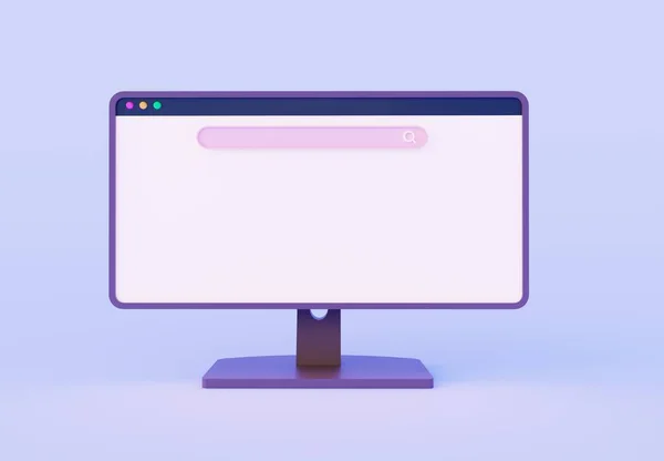 Zoek Computer Browser Concept Weergave Illustratie Mist Achtergrond — Stockfoto