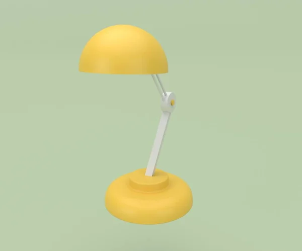 Yellow Desk Lamp Icon Minimal Render Illustration Pastel Sprout Background — Stock Photo, Image