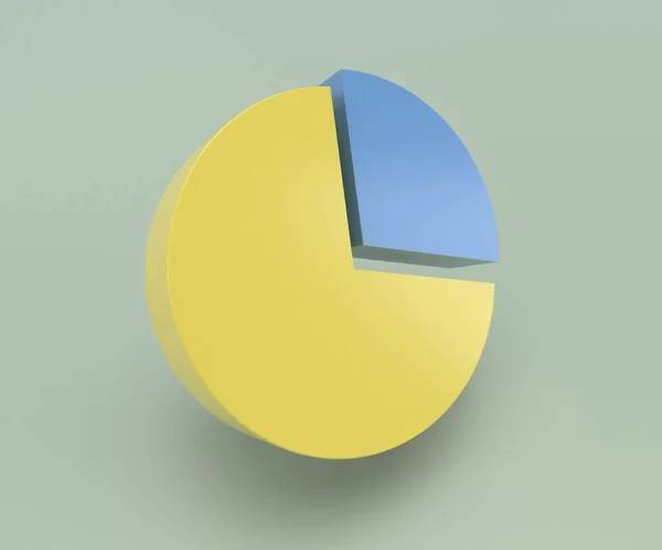 colorful pie chart graph icon 3d illustration, minimal 3d render illustration on on pastel Sprout background.