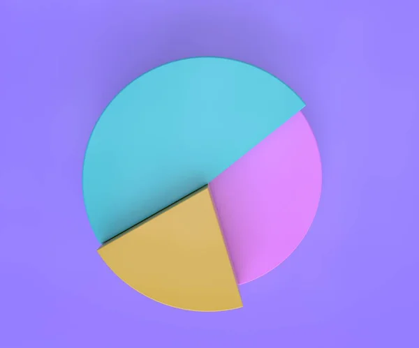 colorful pie chart graph icon 3d illustration, minimal 3d render illustration on on pastel Sprout background.