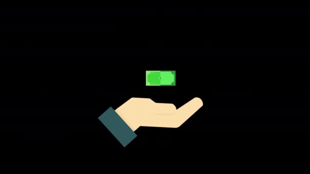 Moneda Dólar Atrás Icono Animación Lazo Con Canal Alfa Fondo — Vídeos de Stock