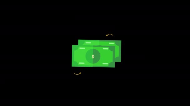 Δολάριο Ανταλλαγή Εικονίδιο Loop Animation Κανάλι Άλφα Διαφανές Φόντο Prores — Αρχείο Βίντεο