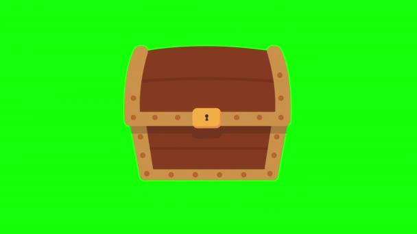 Ark Chest Wooden Box Icon Loop Animation Alpha Channel Transparent — Stock Video