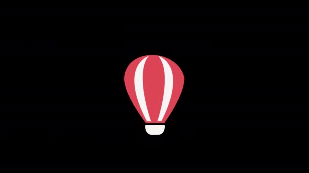 Animazione Anello Icona Hot Air Balloon Holiday Adventure Con Canale — Video Stock