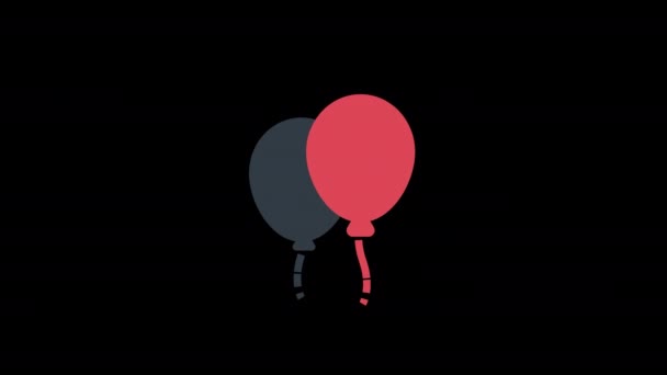 热气球假日冒险图标循环动画Alpha通道 透明背景 Prores 444 — 图库视频影像