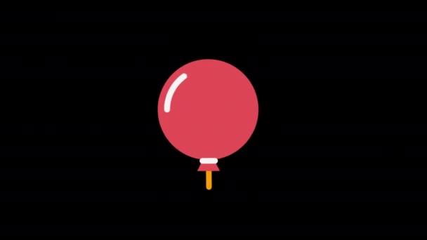 热气球假日冒险图标循环动画Alpha通道 透明背景 Prores 444 — 图库视频影像