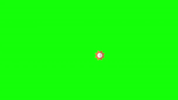 Gear Icon Animated Mechanical Cogwheel Loop Animation Alpha Channel Green — Stock Video