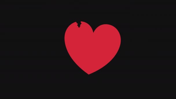 赤い愛やハートがアイコンアニメーションをポップアップします バレンタインデーと母の日のハートビートコンセプト 愛と感情 アルファチャンネルと緑の画面でループアニメーションを — ストック動画