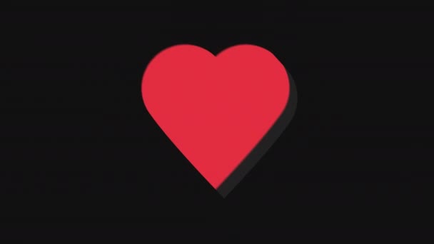 Červená Láska Nebo Srdce Pop Ikona Animace Heart Beat Koncept — Stock video