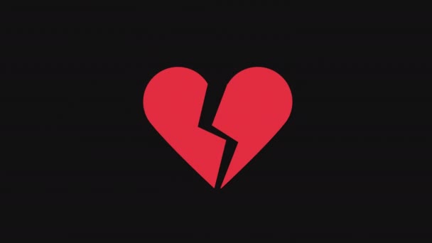 Piros Szerelem Vagy Szív Felbukkan Ikon Animáció Szívverés Koncepció Valentin — Stock videók