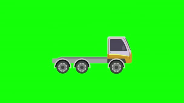 Carrier Car Icon Animation Vehicle Loop Animation Alpha Channel Green — Stock Video