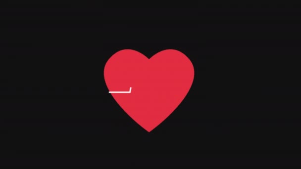 Červená Láska Nebo Srdce Pop Ikona Animace Heart Beat Koncept — Stock video
