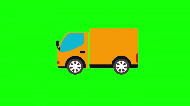 Cargo Truck Car Icon Animation Vehicle Loop Animation Alpha Channel — Stock Video