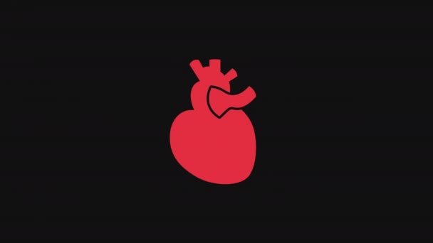 Heart Pop Icon Animation Heart Beat Loop Animation Alpha Channel — Stock Video