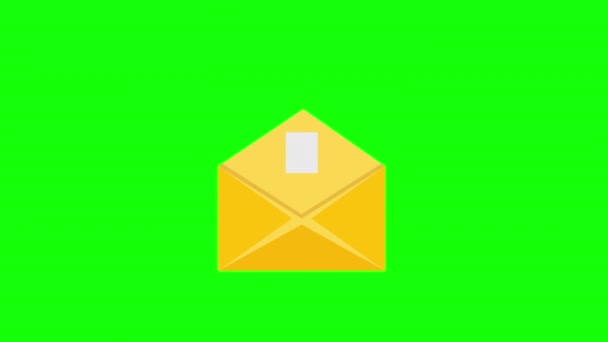 Mail Symbol Animation Mail Umschlag Schleifen Animation Mit Alphakanal Grüner — Stockvideo