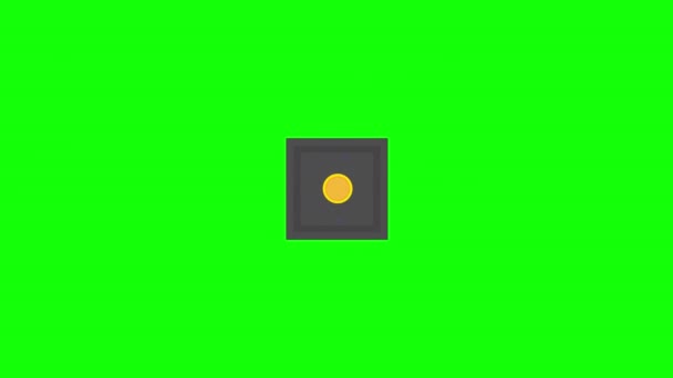 Cpu Miningアイコン プロセッサ内のBitcoinサイン 暗号通貨マイニング アルファチャンネル付きループアニメーション 緑の画面 — ストック動画