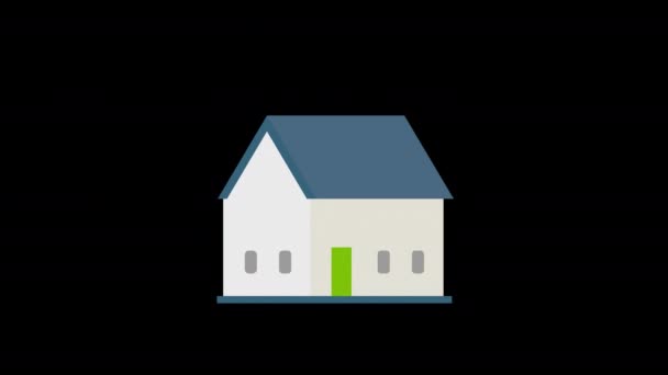 Eco House Ikone Animation Loop Animation Mit Alphakanal Grüner Bildschirm — Stockvideo
