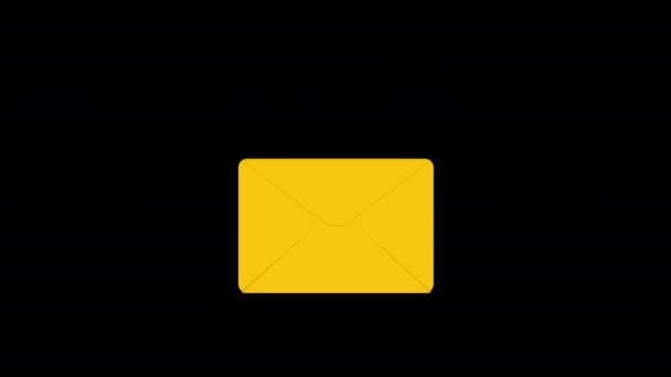 Ikona Mail Animacja Animacja Pętli Mail Kanałem Alfa Zielony Ekran — Wideo stockowe