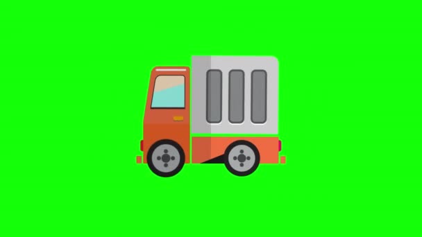 Ikon Truk Kargo Animation Animasi Loop Kendaraan Dengan Kanal Alfa — Stok Video