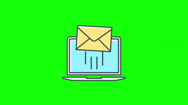 Mail Symbol Animation Mail Umschlag Schleifen Animation Mit Alphakanal Grüner — Stockvideo