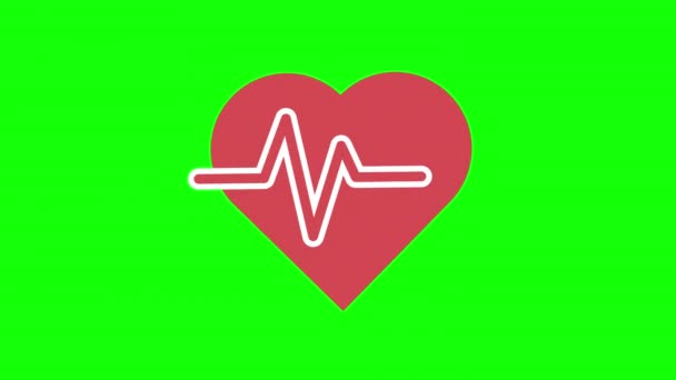Czerwona Miłość Lub Serce Pop Ikona Animation Heart Beat Concept — Wideo stockowe