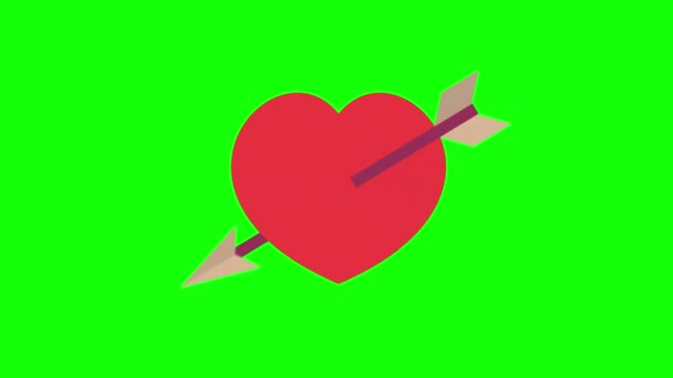 Rode Liefde Hart Pop Icoon Animatie Heart Beat Concept Voor — Stockvideo