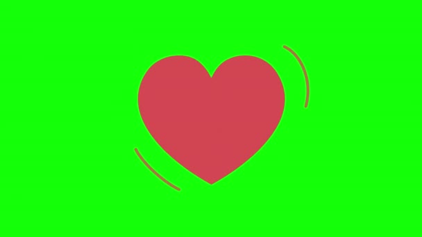 红楼梦 红楼梦 是情人节和母亲节的象征 爱和感情带有Alpha通道的循环动画 绿色屏幕 — 图库视频影像