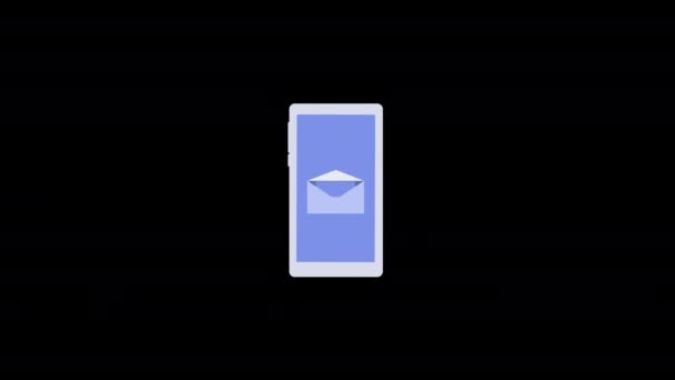 Mail Symbol Animation Mail Umschlag Schleifen Animation Mit Alphakanal Grüner — Stockvideo