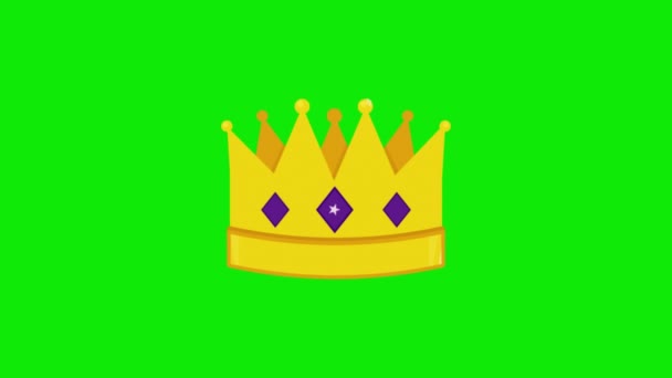 King Queen Crown Icon Animation Couronne Brillant Scintillement Animation Boucle — Video