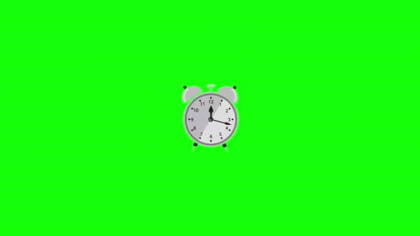 Despertador Icono Del Reloj Animación Animación Bucle Con Canal Alfa — Vídeo de stock