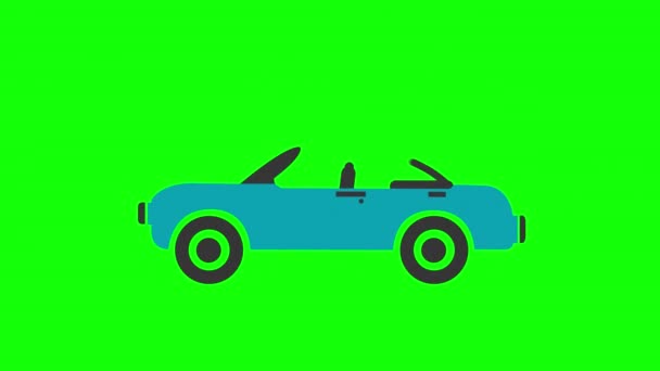Ícone Carro Animação Animação Laço Veículo Com Canal Alfa Tela — Vídeo de Stock