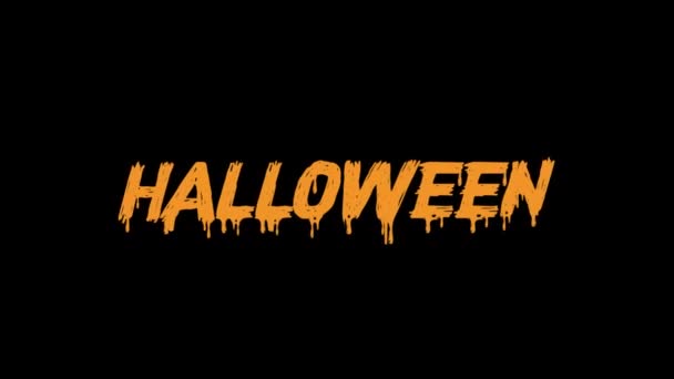 Happy Halloween Text Title Animace Pohyb Grafika Video Transparentní Pozadí — Stock video