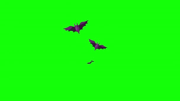 Halloween Bat Flying Loop Motion Graphics Video Transparent Background Alpha — Vídeo de Stock