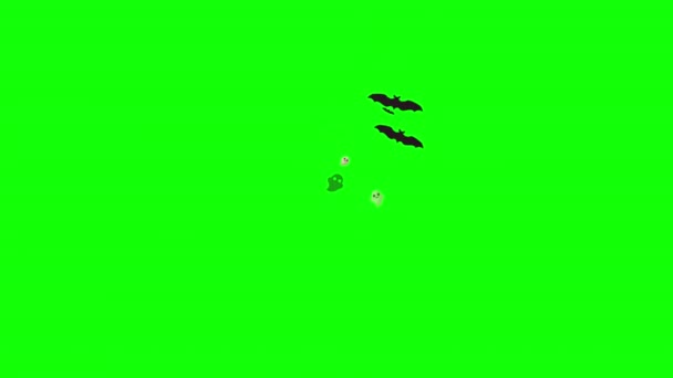 Halloween Murciélago Fantasmas Elementos Voladores Fondos Movimiento Gráficos Video Fondo — Vídeo de stock