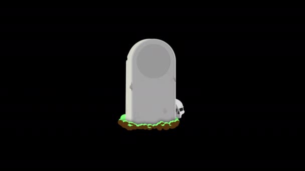 ハロウィン墓石アニメーションモーショングラフィックスビデオアルファチャンネルと透明な背景 — ストック動画