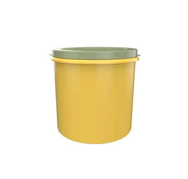 Illustratie Lege Ronde Plastic Container Box Mockup Ronde Doos Plastic — Stockfoto