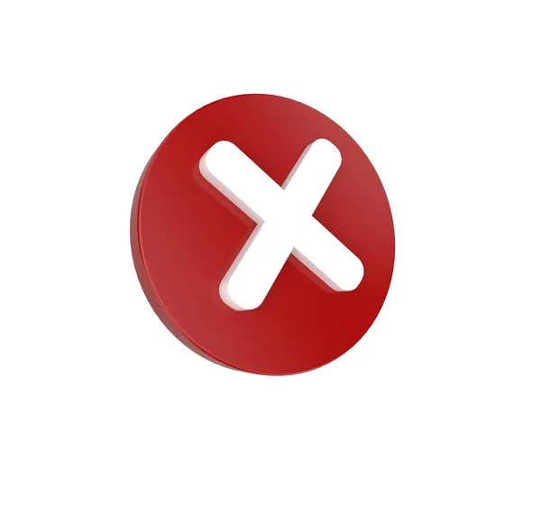 Minimal Illustration Red Cross Check Mark Sign Negative Decline Sign — Stock Photo, Image